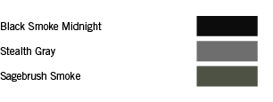 Black Smoke Midnight, ,Stealth Gray, ,Sagebrush Smoke, 